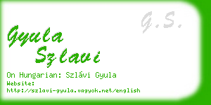 gyula szlavi business card